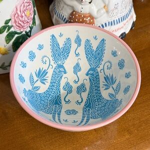 Gallery Blue and Pink Ceramic Bowl